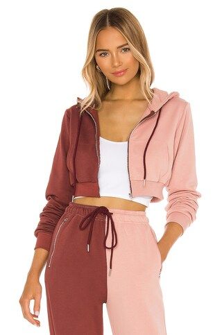 SUPERDOWN Renna Cropped Hoodie in Pink & Red from Revolve.com | Revolve Clothing (Global)