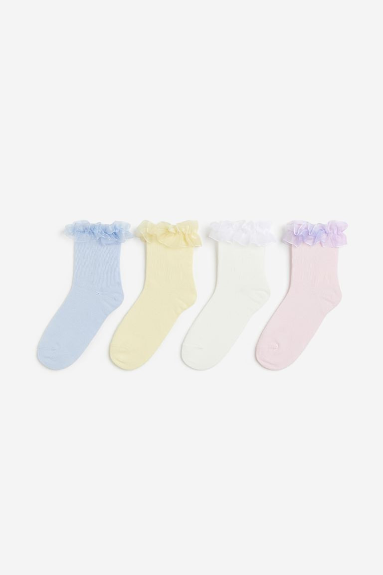 4-pack Socks - Light blue/light yellow - Kids | H&M US | H&M (US + CA)