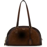 Prada Brown Suede Medium Prada Bowling Shoulder Bag | Balardi (US & Canada)