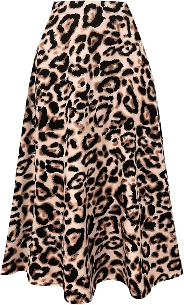 Milumia Women's Leopard Print High Waisted Skirt Ruffle Hem Bodycon Midi Skirt | Amazon (US)