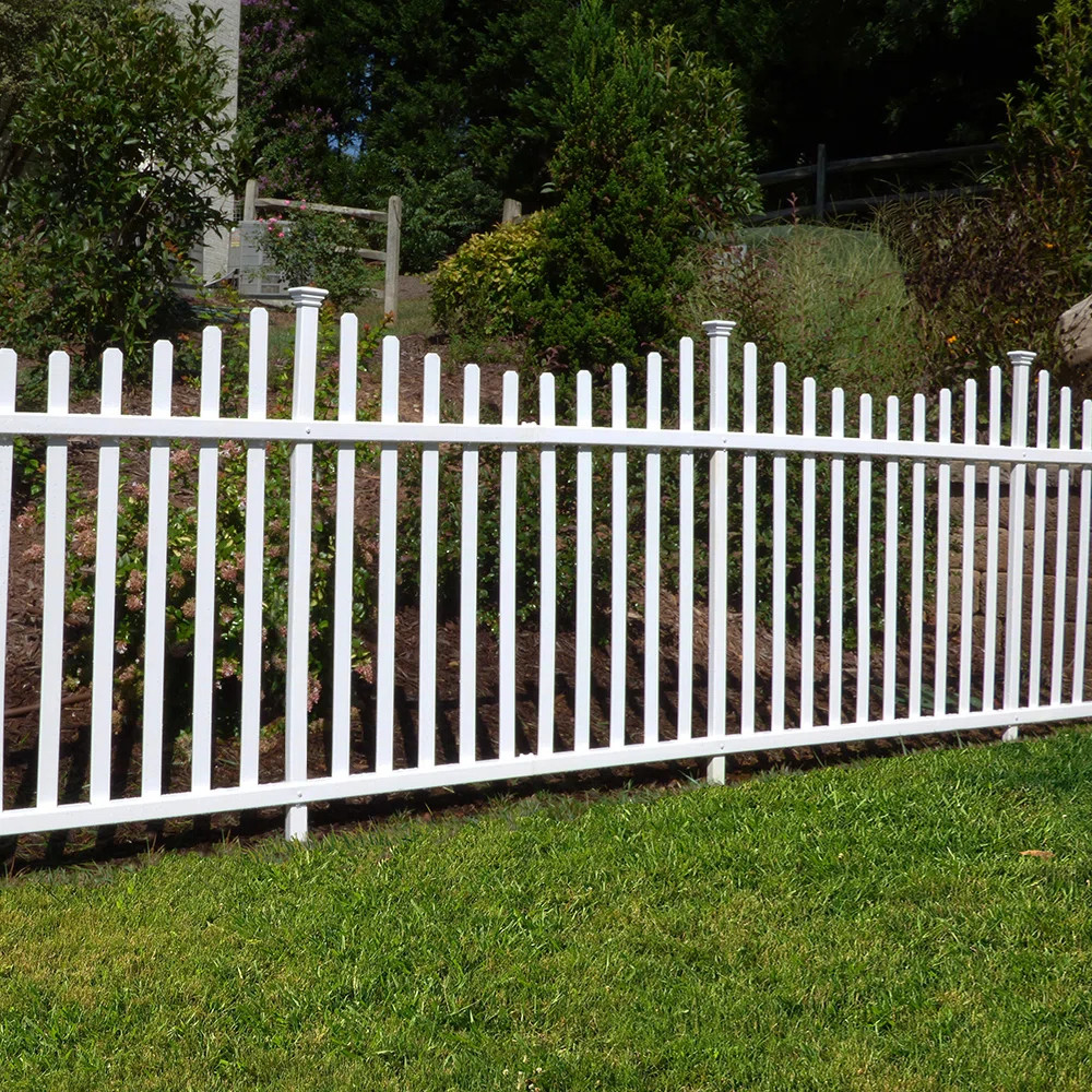 3.5ft H x 7.6ft W (2 Panels) No Dig Zippity Manchester Fence Kit, White Vinyl Picket Fence Panels... | Wayfair North America