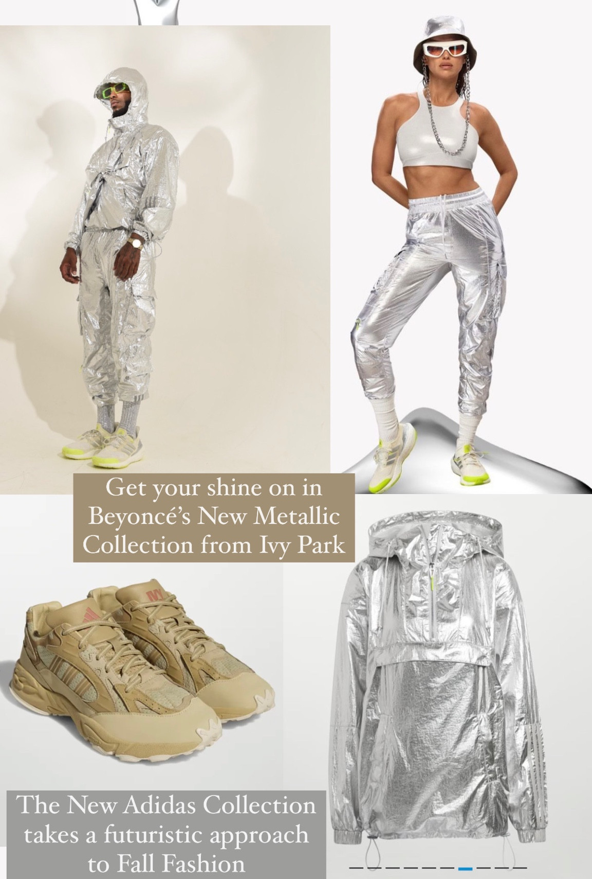 Get your shine on in Beyoncé’s New @Adidas Metallic Collection from @weareivypark

Celeb style. Celebrity fashion. Designer looks. Street fashion. Metallic silver trending. Unisex fashion. All gender fit system. #LTKMens 

#LTKtravel #LTKSeasonal #LTKfit
