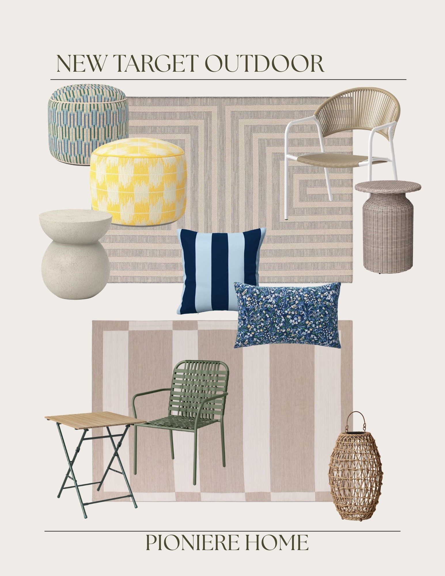 New target outdoor finds. Patio chairs, accent tables, outdoor rugs, outdoor pouf ottomans, throw pillows, spring patio refresh  

#LTKSeasonal #LTKHome