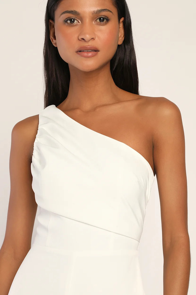 Special Sophistication White One-Shoulder Wide-Leg Jumpsuit | Lulus (US)