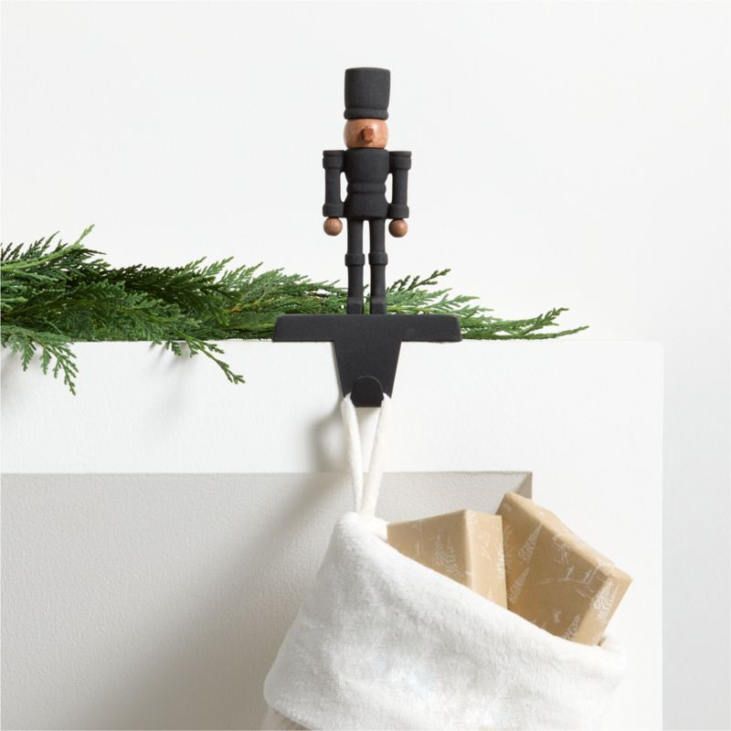 Zinc and Wood Nutcracker Holiday Stocking Holder + Reviews | Crate & Barrel | Crate & Barrel