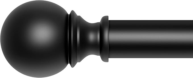 Curtain Rods for Windows 48 to 84, 1 Inch Black Curtain Rod Set, Heavy Duty Drapery Rods with Adj... | Amazon (US)