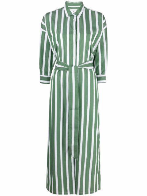 striped belted shirt dress | Farfetch (US)