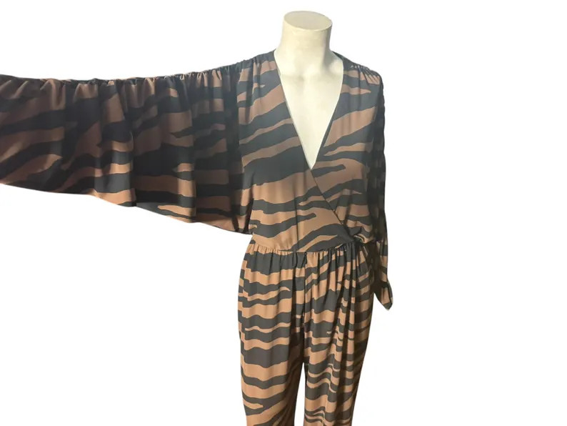 Vintage 80's black tiger jumpsuit M Pat Richards | Etsy (Global)