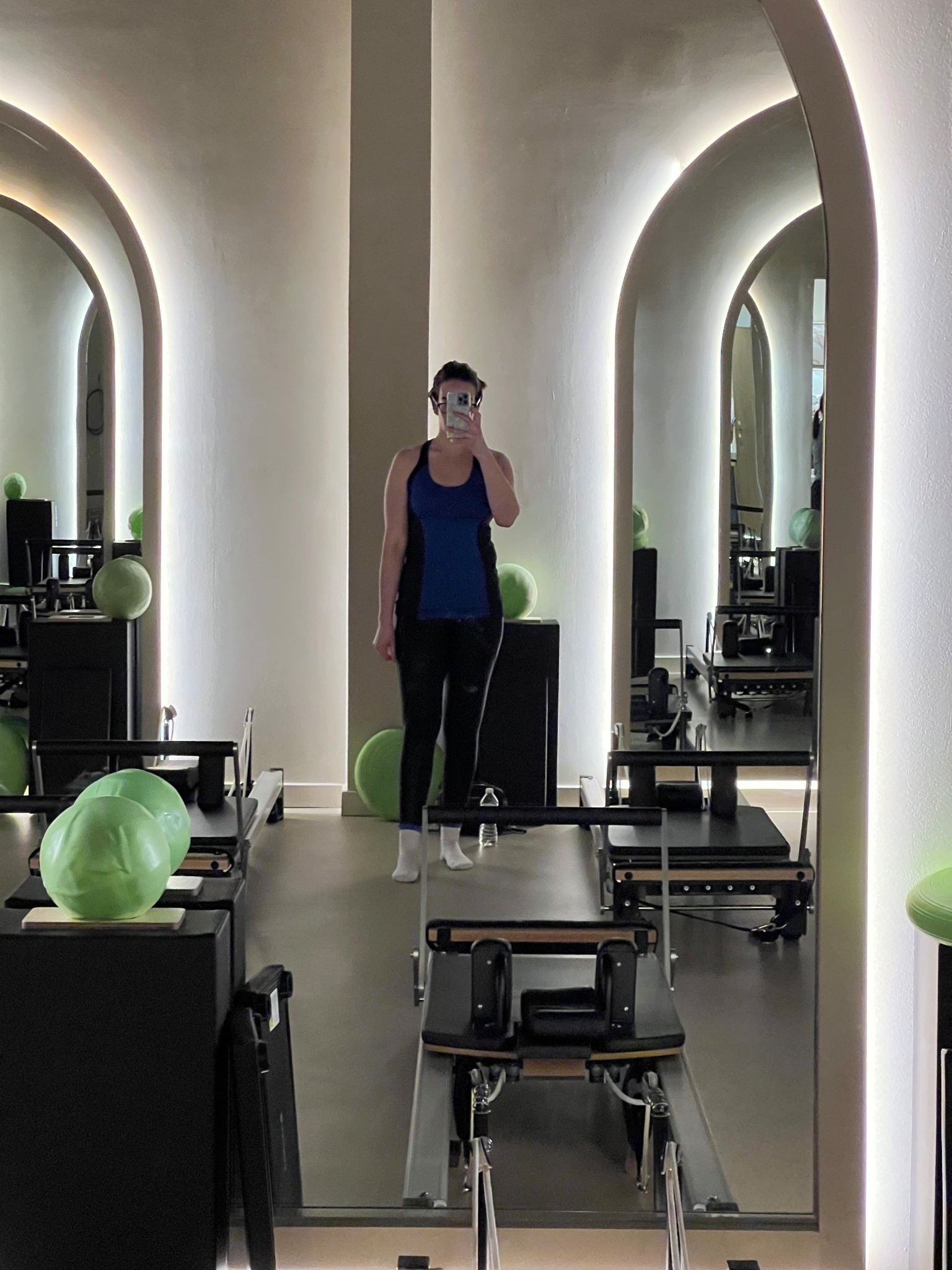 Black and blue workout top (m). Black shiny workout leggings (s). #workouttop #bluepilatestop #blackpilatestop #leggings #blackleggings #workoutleggings #pilatesleggings #pilatessocks 

#LTKfitnessgoals #LTKActive #LTKootd