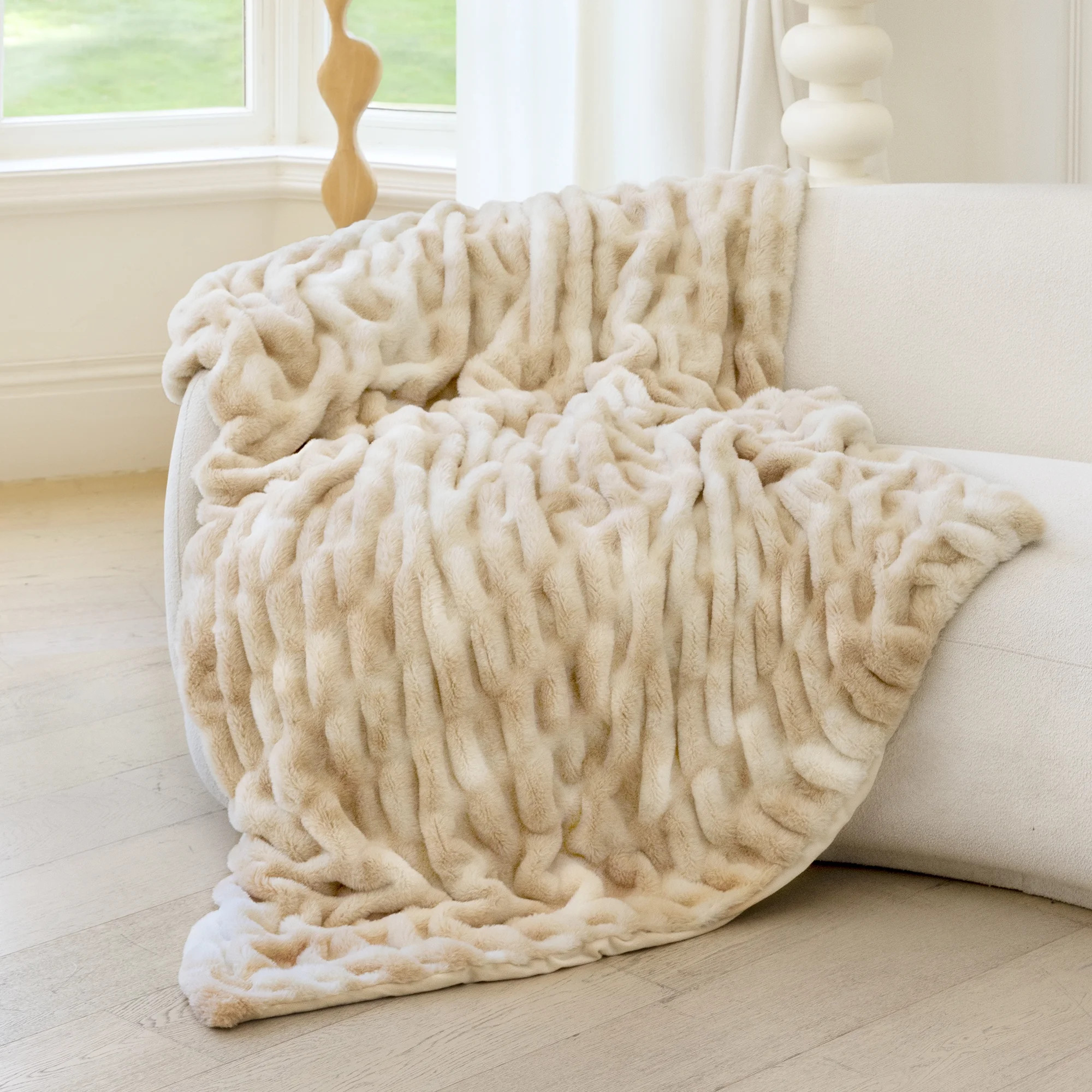 Blunique Faux Rabbit Fur Blankets and Throws Soft Cozy Throw Blanket Home Decor for Couch, Bed, T... | Walmart (US)