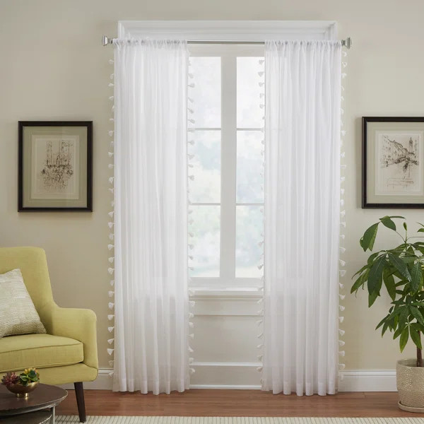 Brackett Cotton Semi Sheer Single Curtain Panel Panel | Wayfair North America
