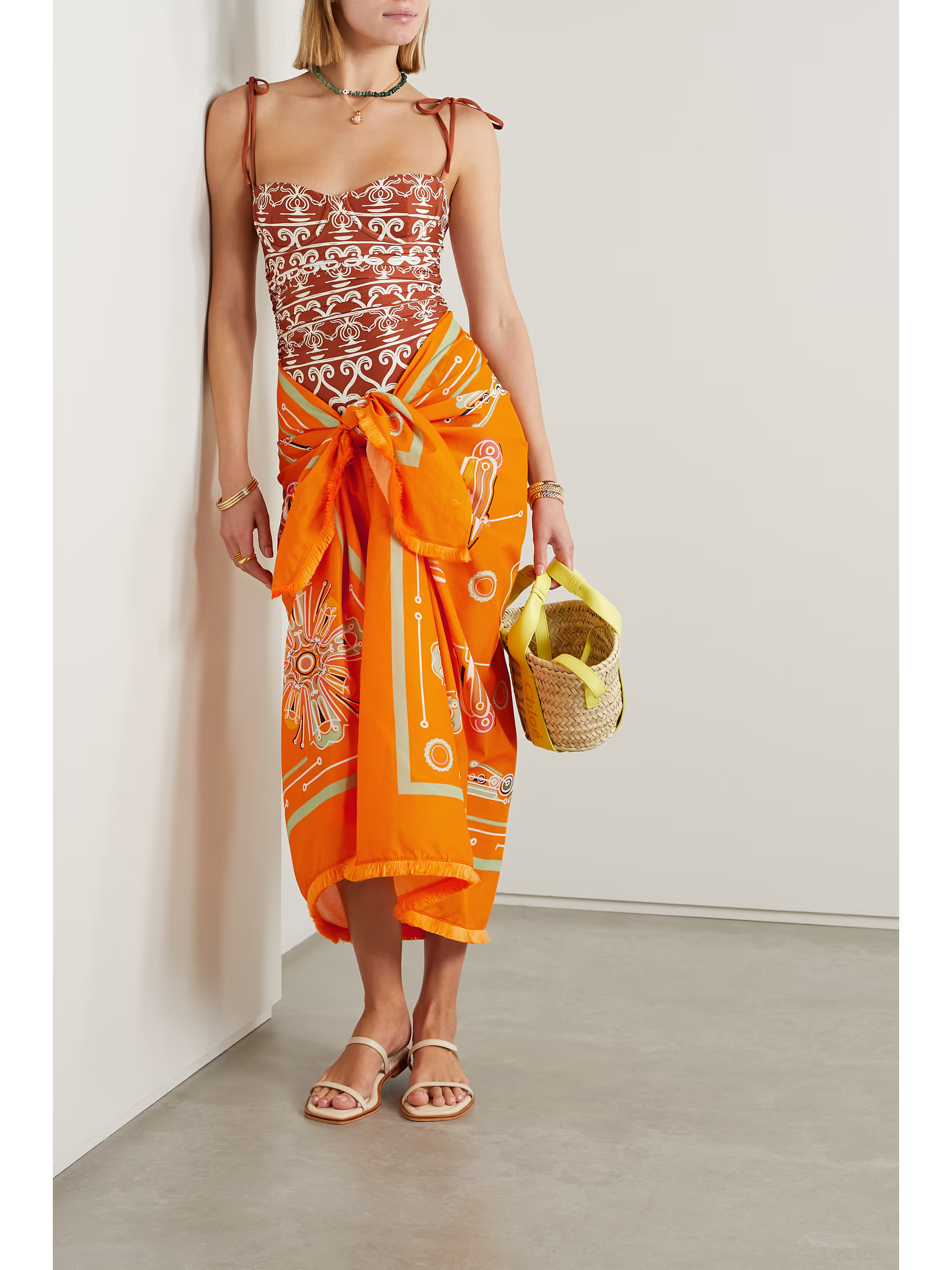 + NET SUSTAIN Orquídea Chivas printed cotton-voile pareo | NET-A-PORTER (US)