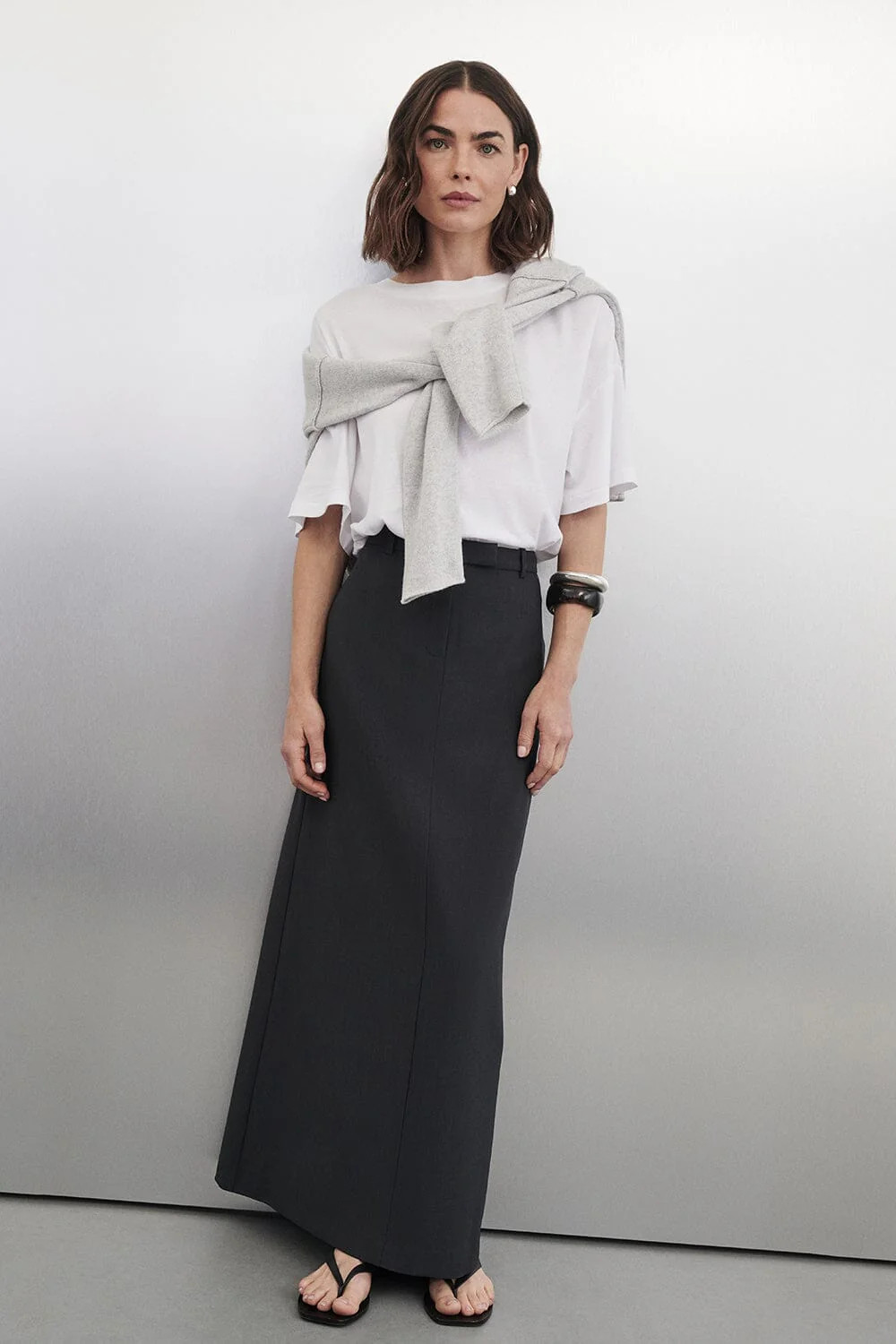 PARKER GREY TAILORED MAXI SKIRT | DISSH