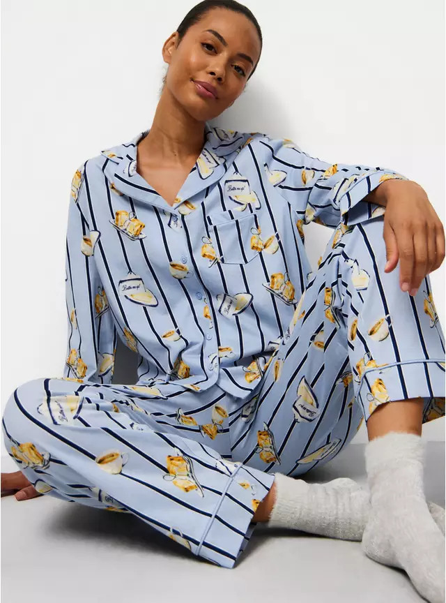 Buy Blue Butter & Toast Traditional Pyjamas S | Pyjamas | Tu | Tu Clothing