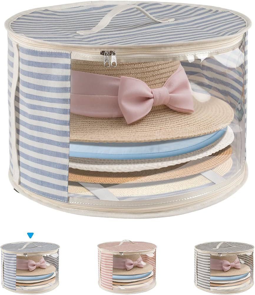 1 Pack Hat Storage Box with Clear Window, Holds up to 7 Caps Cowboy Hat Organizer Bag for Closet ... | Amazon (US)