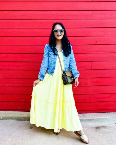 This cute spring outfit include a denim jacket, yellow dress, and chic sunglasses!


#maxidress #shoeinspo #amazonfinds #outfitidea

#LTKFind #LTKstyletip