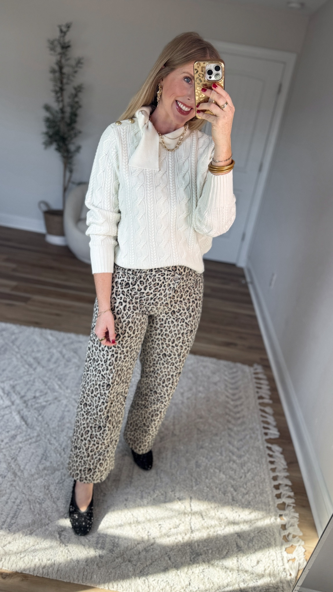 Daily try on, Walmart outfit, Walmart fashion, Walmart style, free assembly, leopard jeans