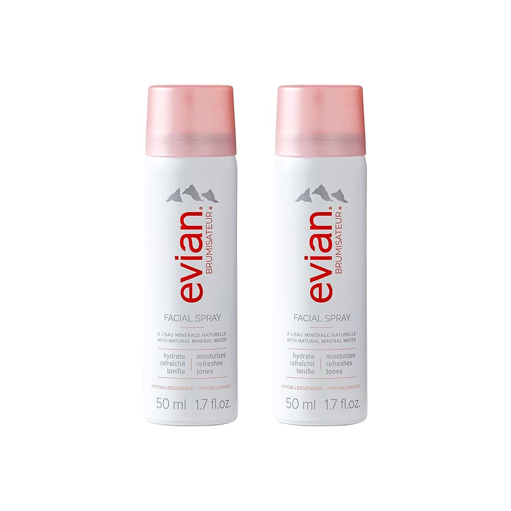 Evian Facial Spray, 1.7 oz. Travel Duo - Instantly Hydrate - Refresh Skin - Revive Makeup - TSA C... | Amazon (US)
