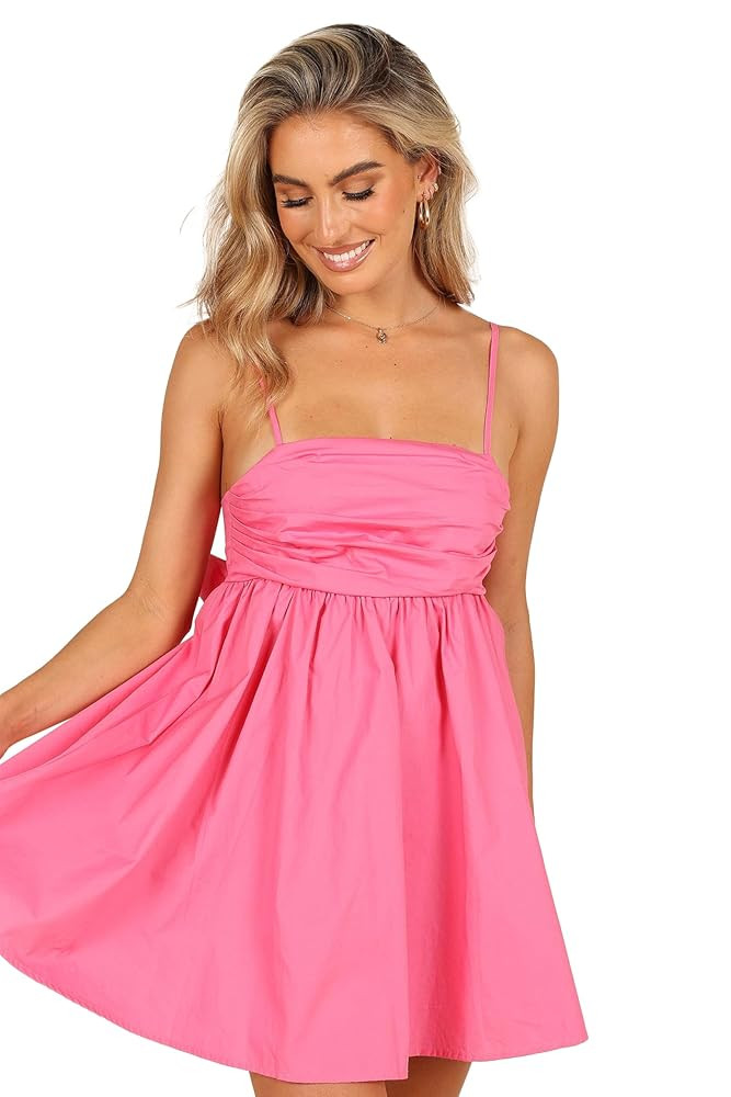 Petal & Pup Women's Alice Bow Back Mini Dress | Amazon (US)