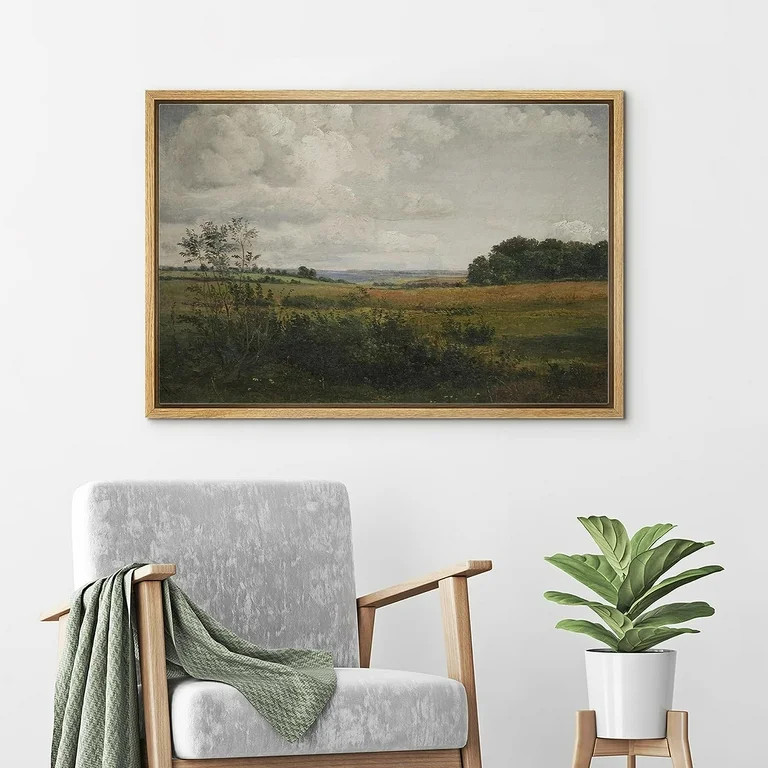 PixonSign Framed Canvas Print Wall Art Rustic Rural Storm Cloud Country Landscape Nature Wilderne... | Walmart (US)