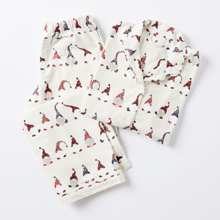 Holiday Gnome Organic Flannel Pajama Set | Pottery Barn Teen