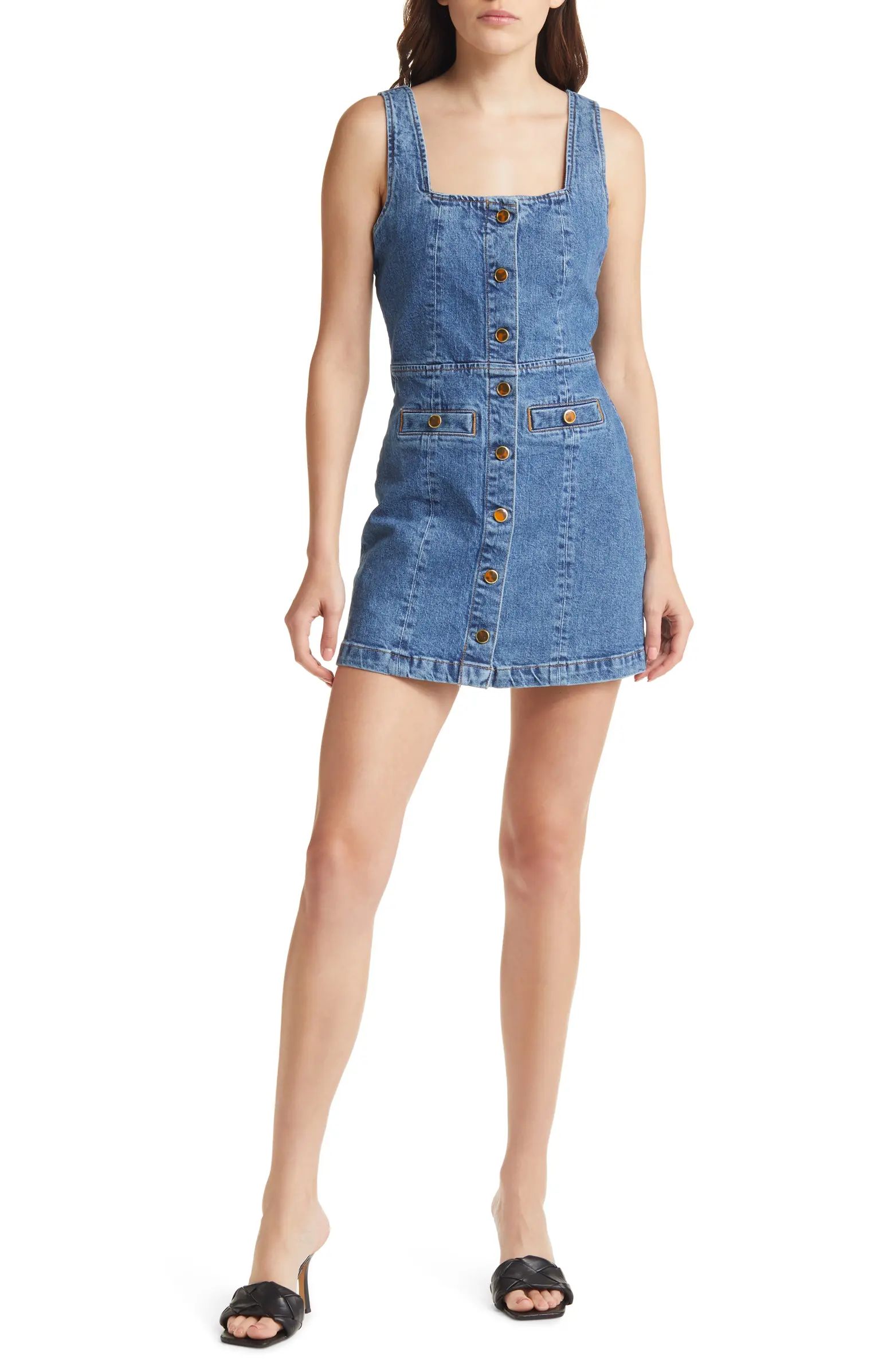 Reformation Dionne Stretch Denim Minidress | Nordstrom | Nordstrom