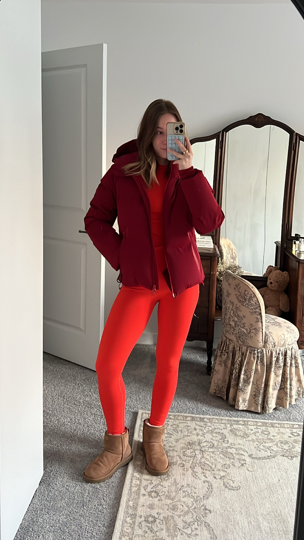1/24/25 cozy & chic ski outfit 🫶🏼 ski outfit, women's ski gear, Jorde ski set, red ski jacket, red ski pants, stylish ski outfit, winter sportswear, ski essentials, ski trip outfits, ski fashion, snowboarding gear, winter adventure outfit, ski helmet, neutral ski helmet, ski goggles, mountain outfit, après-ski style, cold weather gear, snow day outfit, functional ski wear, ski vacation outfits, winter travel outfits, alpine style