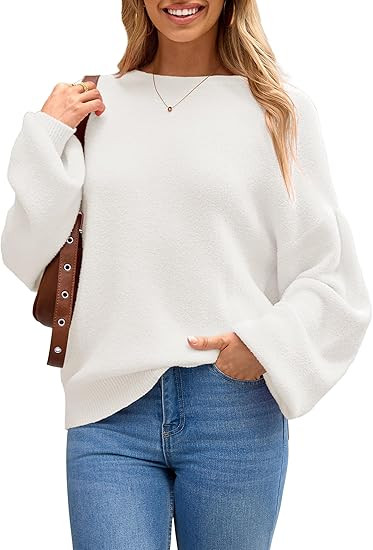Arach&Cloz Women Wool Bend Soft Warm Fuzzy Loose Fit Fall Sweater 2025 | Amazon (US)