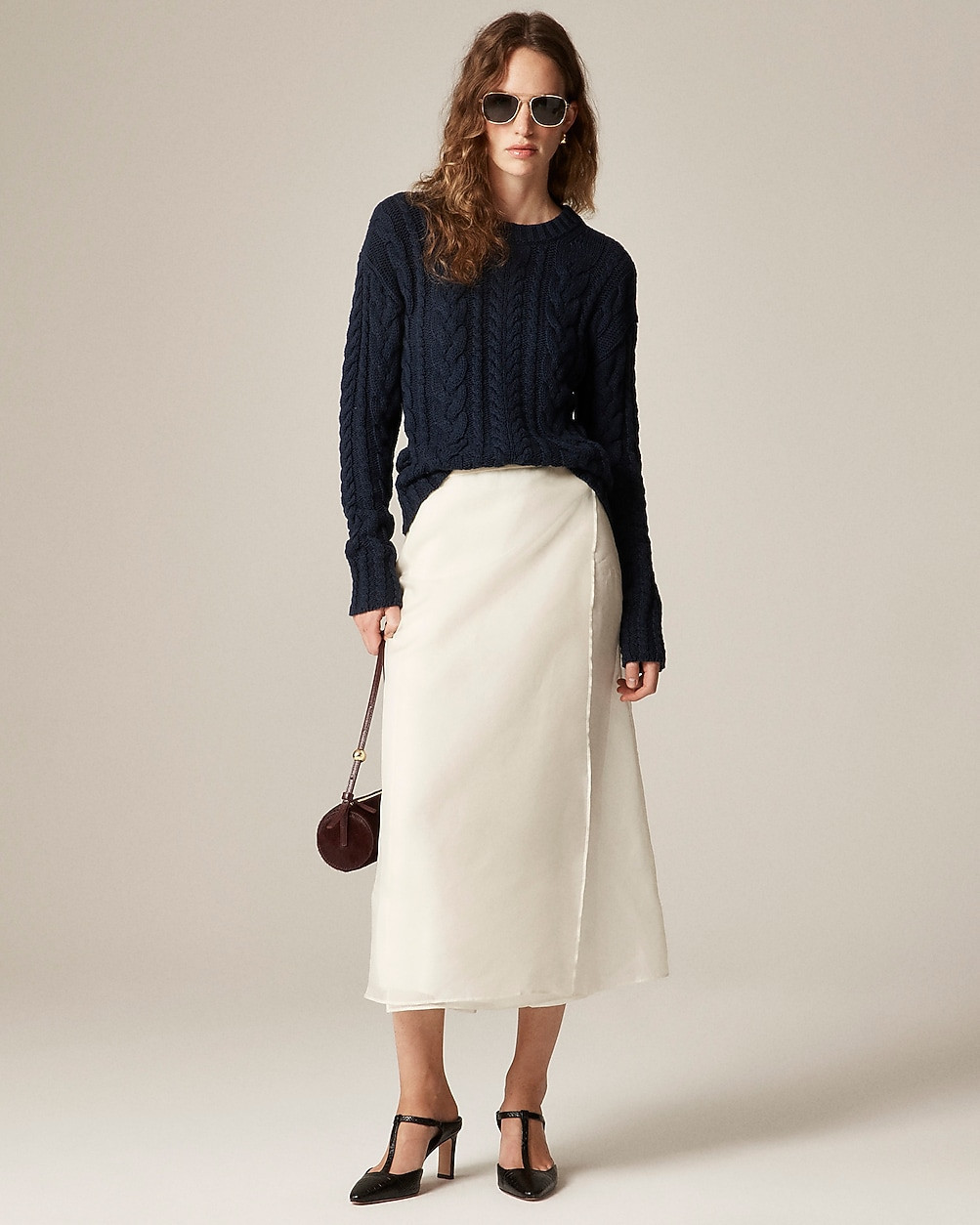 Cable-knit crewneck sweater | J. Crew US
