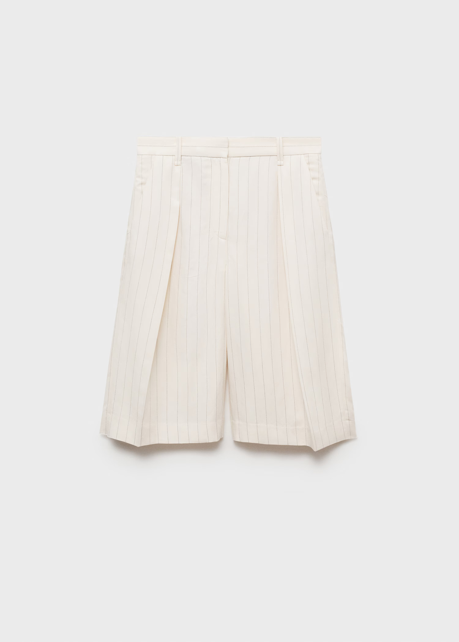 Striped linen-blend bermuda shorts - Women | MANGO USA | Mango (US/MX/AU)