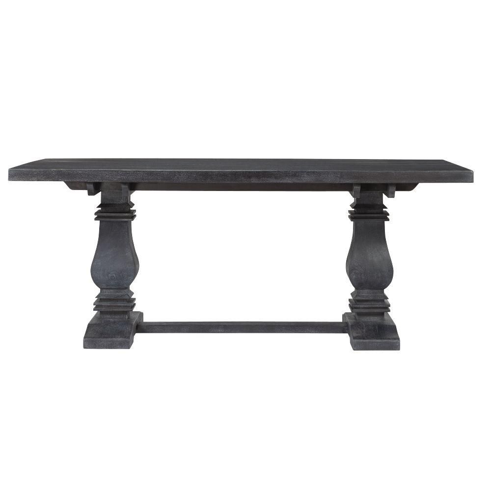 Aldridge Antique Washed Black Rectangular Dining Table | The Home Depot