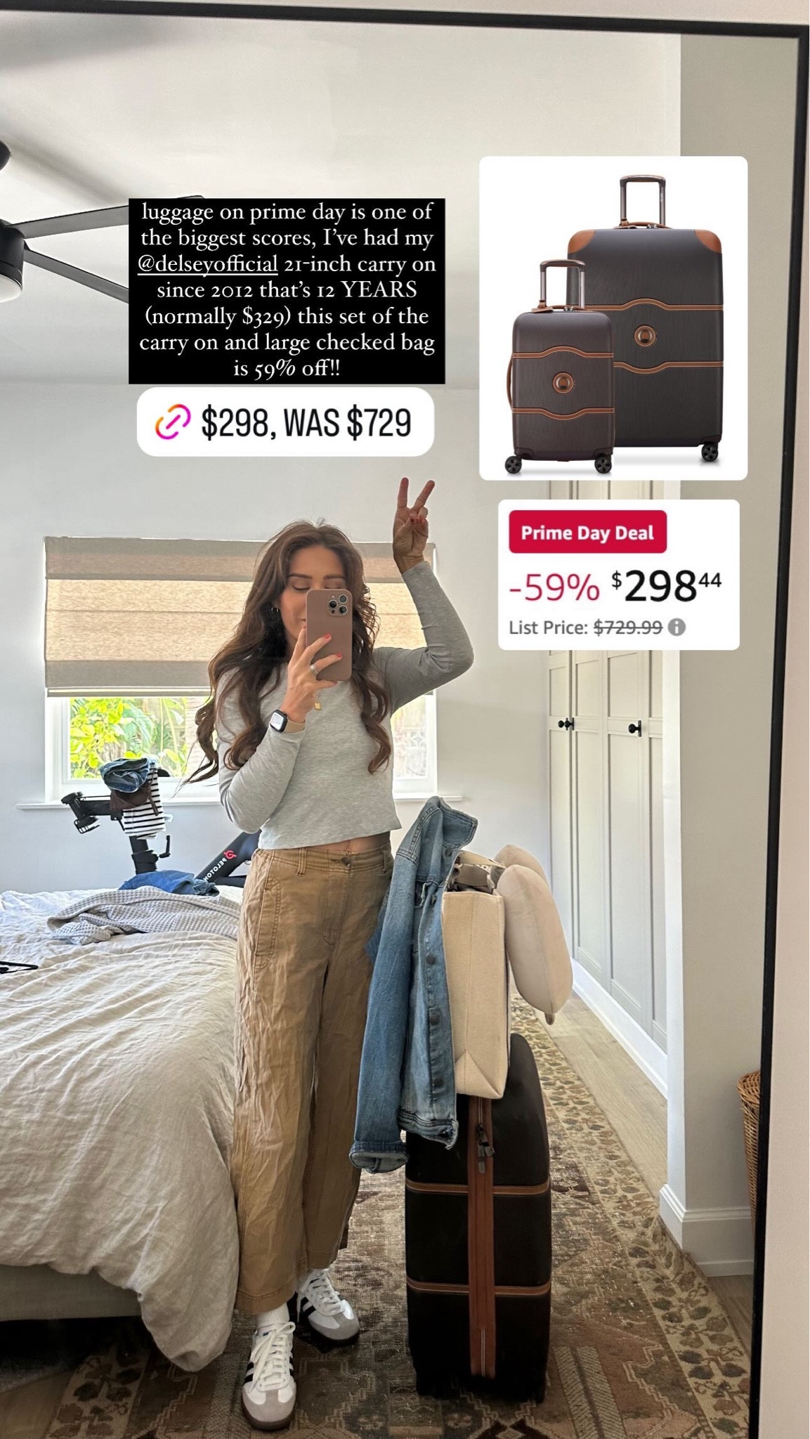 luggage on prime day is one of the biggest scores, I've had my @delseyofficial 21-inch carry on since 2012 that's 12 YEARS (normally $329) this set of the carry on and large checked bag is 59% off!!
$298, WAS $729

#LTKSummerSales #LTKTravel #LTKSaleAlert