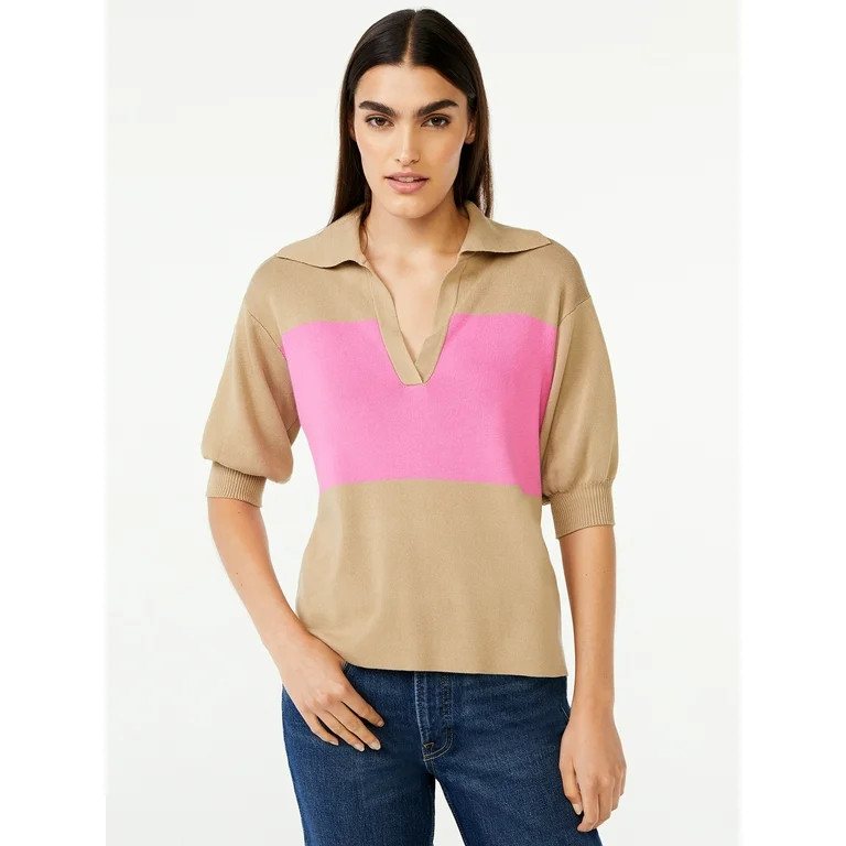 Free Assembly Women's Rugby Polo Sweater | Walmart (US)