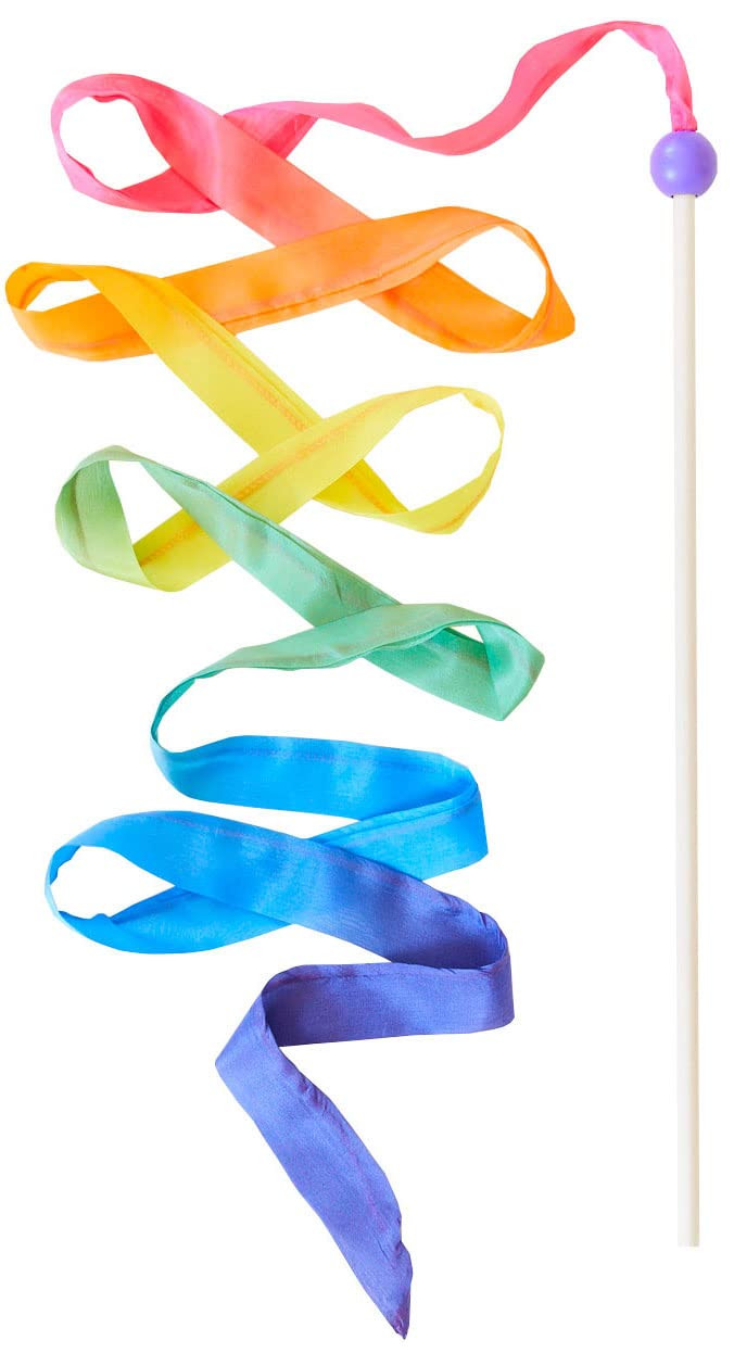 Sarah's Silks Rainbow Streamer - 8' Long Ribbon Wand for Kids, Pretend Play, Dance, Baton Stick T... | Amazon (US)