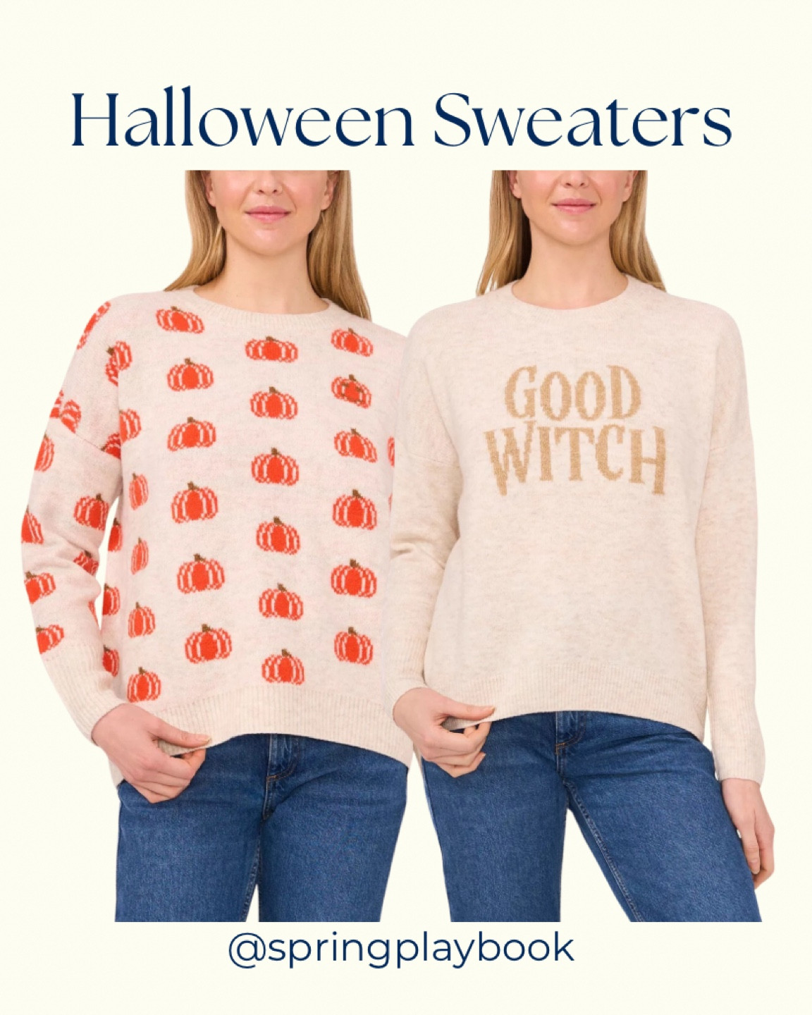 Get your Halloween sweaters while they are available! I frequently dressed as Glinda as a child, so Good Witch is calling my name. 

Pumpkins are going to be best for Warm & Clear Springs & Autumns  

#createdcolorful #createdcolorfulspring #hocspring #tcispring #pcaspring #lightspring #warmspring #truespring #brightspring #clearspring #paintboxspring #bluespring

#LTKStyleTip #LTKSeasonal #LTKFindsUnder50