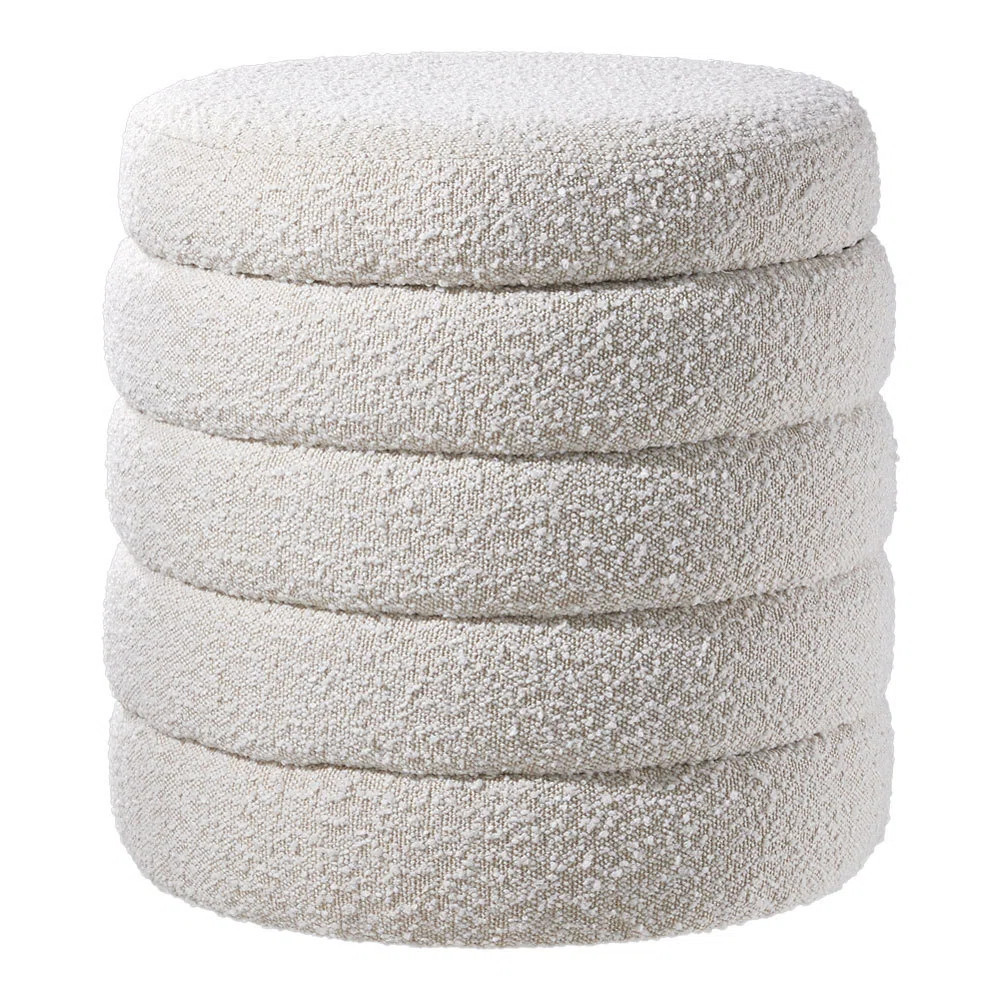 Avayah 45cm Wide Round Footstool Ottoman with Storage | Wayfair UK