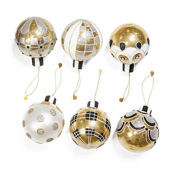 Glam Up Glass Ball Ornaments - Set of 6 | MacKenzie-Childs