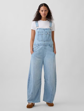 UltraSoft Denim Horseshoe Overalls | Gap (US)