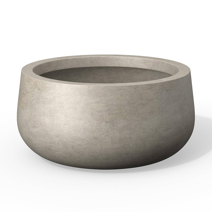 Kante 15.7 Inch-Dia Round Concrete Bonsai Planter with Drainage Hole, Large Plant Pot for Indoor ... | Amazon (US)