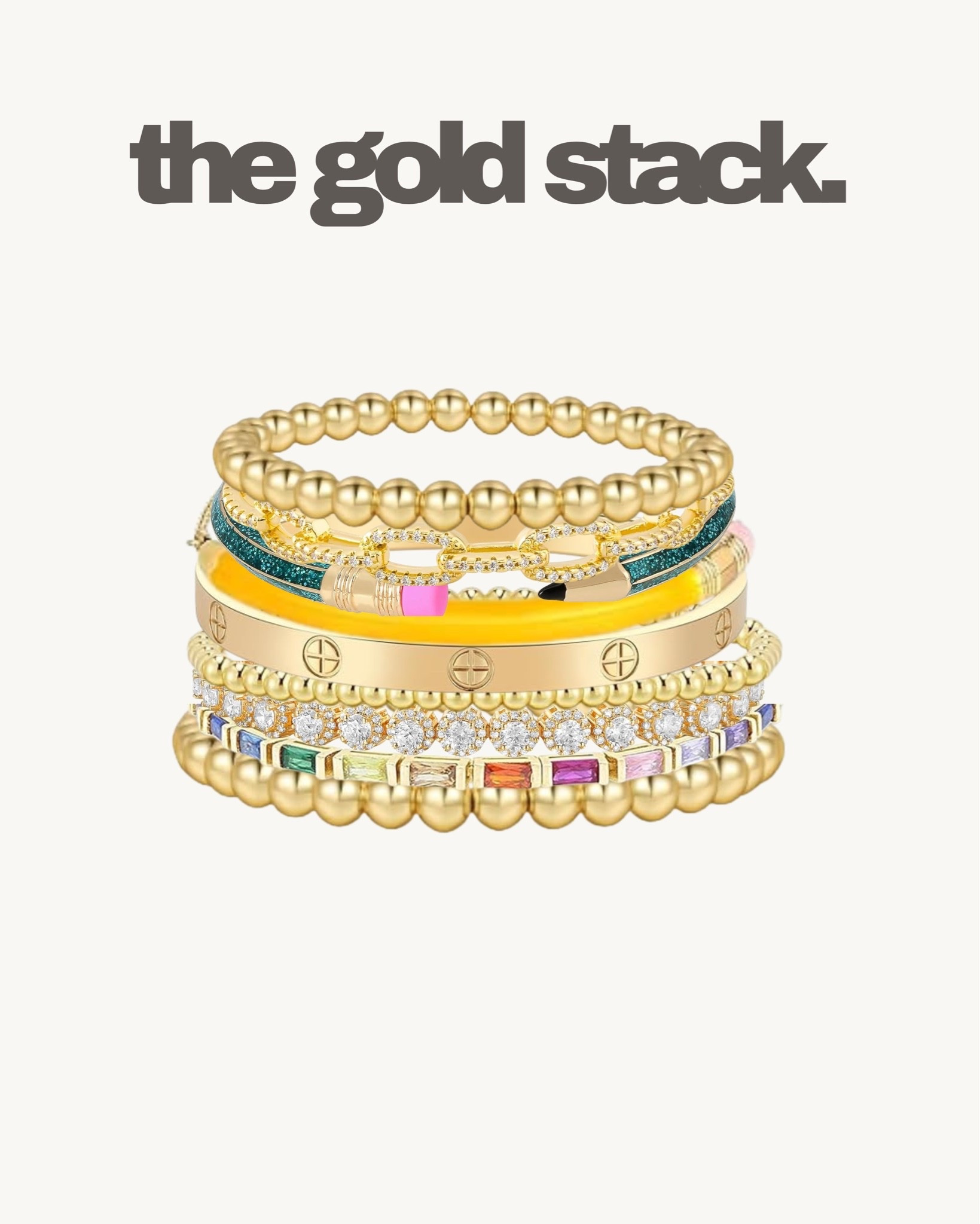 inspired by Lori Hirshleifers iconic bracelet stacks!