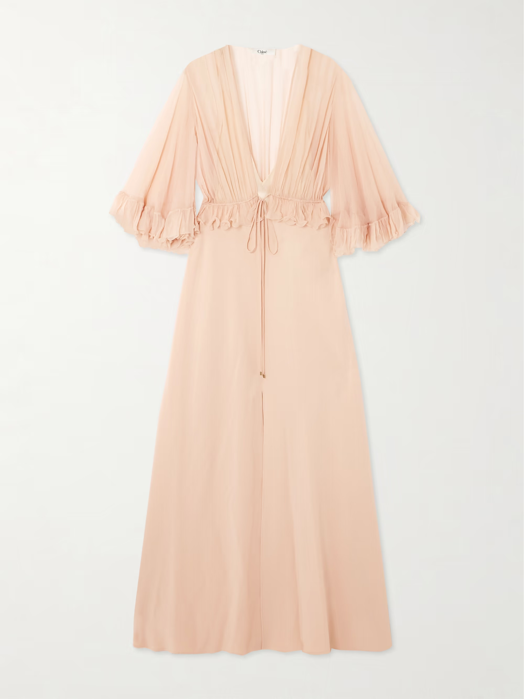 Ruffled silk-crepon and crepe maxi dress | NET-A-PORTER (UK & EU)