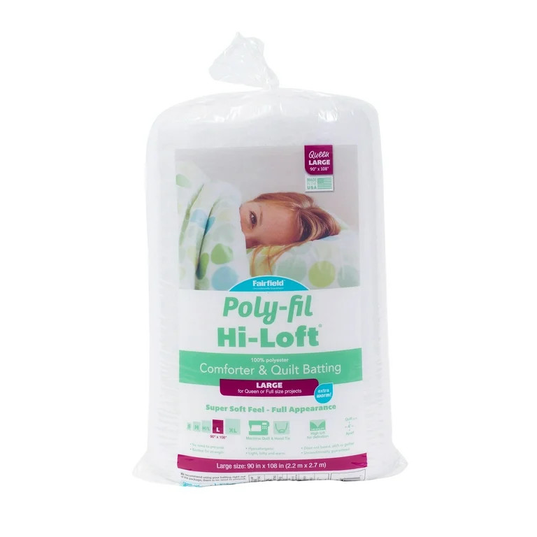 Poly-Fil Hi-Loft Bonded Polyester Quilt Batting-Queen Size | Walmart (US)