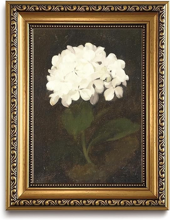 KISSFOX Gold Framed Wall Art Vintage Wall Decor Hydrangea Floral Canvas Art Botanical Pictures Da... | Amazon (US)