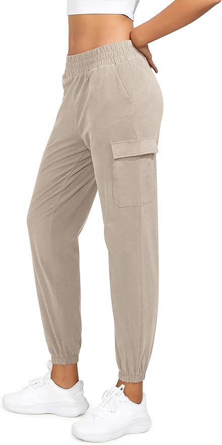 ODODOS Cargo Jogger Ankle Pants for Women Cotton Soft Mid Waist Track Cuff Lounge Sweatpant with ... | Amazon (US)