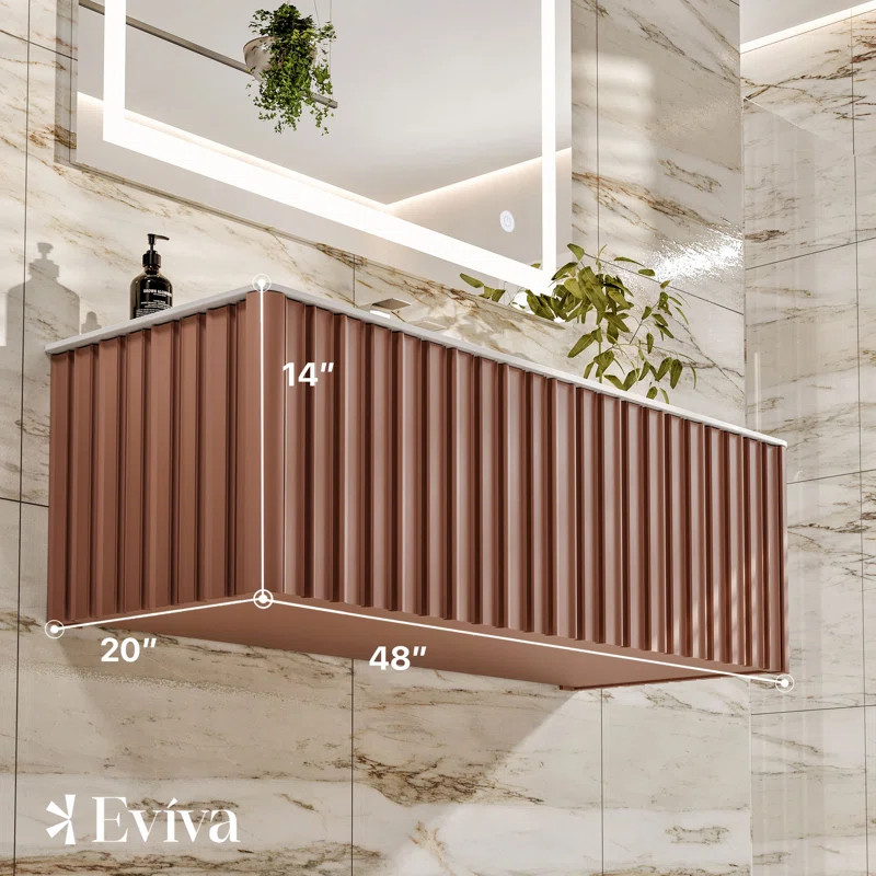Eviva Dolce Vita 48 Wall Mount Vanity With Solid Surface Integrated Sink | Wayfair North America