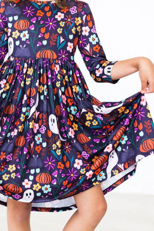 Fangtastic 3/4 Sleeve Pocket Twirl Dress | Mila and Rose