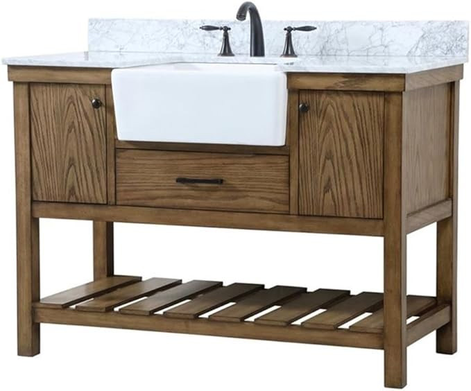 Clement 48" Single Bathroom Vanity with Backsplash in Driftwood | Amazon (US)
