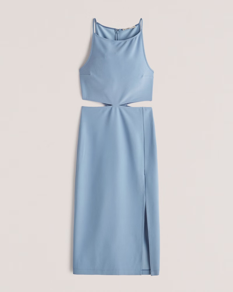 Boatneck Side Cutout Midi Dress | Abercrombie & Fitch (US)