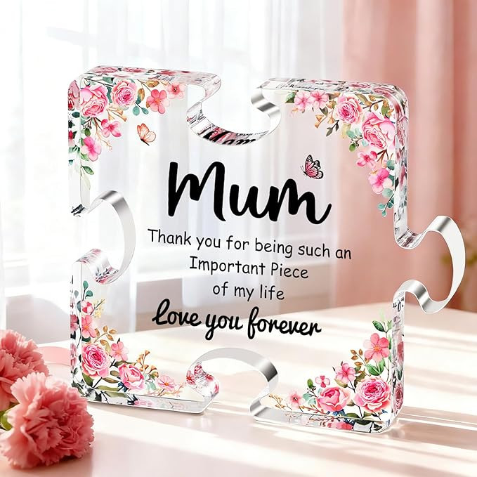 Mothers Day Gifts for Mum, Winzwon Mum Birthday Gifts Acrylic Puzzle Plaque Decorations, Personal... | Amazon (UK)