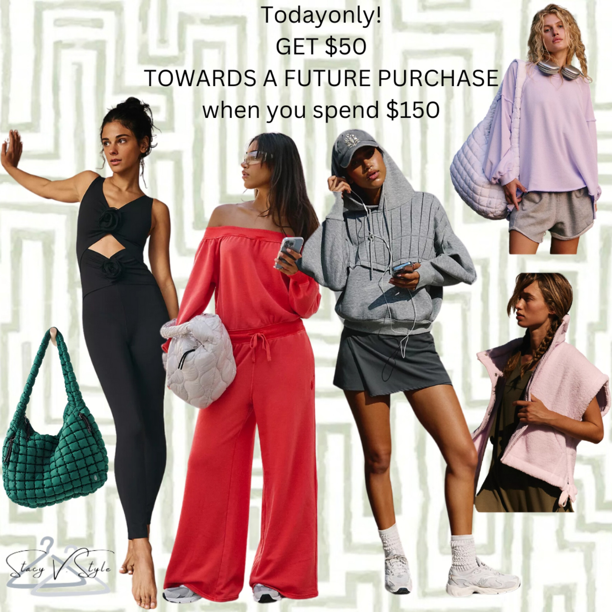 Todayonly!
GET $50
TOWARDS A FUTURE PURCHASE
when you spend $150 at Free People

#LTKSaleAlert #LTKOver40 #LTKStyleTip